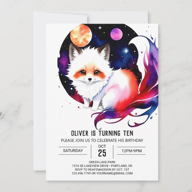 Invitation Woodland Wonderland Fox anniversaire (Devant)