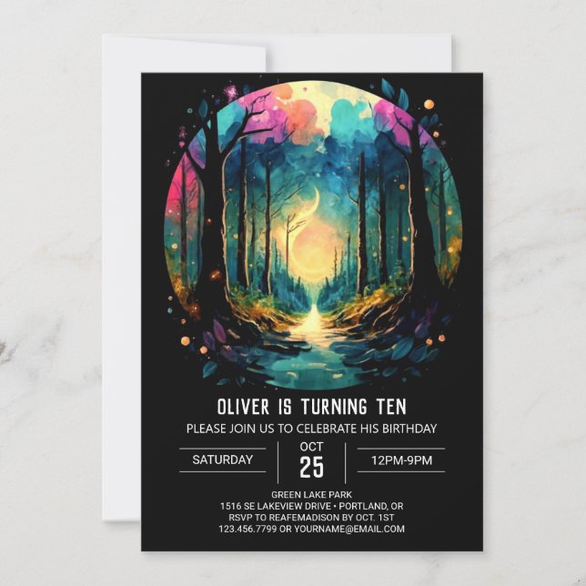 Invitation Woods Aventure Mystical Anniversaire (Devant)