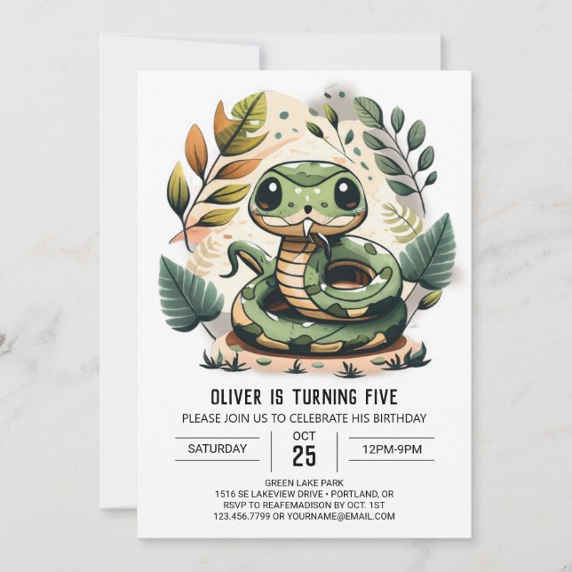 Invitation Woods Python fête anniversaire (Devant)