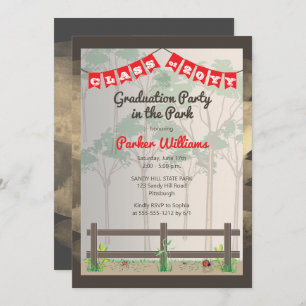 Invitation Woodsy Graduation Party dans le parc