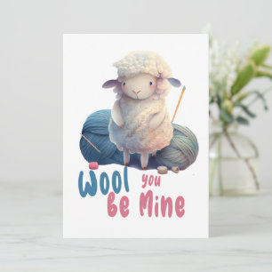 Invitation WOOL tu es mien, mignon et drôle