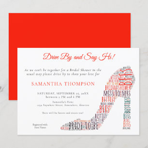 Invitation WordArt Stiletto Red Drive By Say Hi Fête des mari