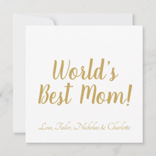 Invitation World’s Best Mom gold custom script mignon