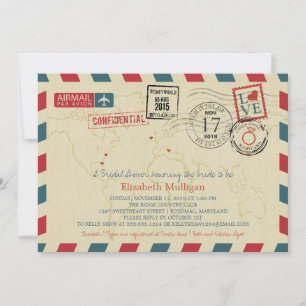 Invitation World Traveller Airmail   Fête des mariées