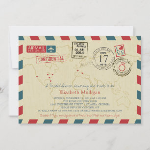 Invitation World Traveller Airmail   Fête des mariées