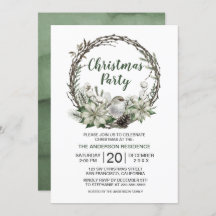 Wreath d'hiver Poinsettia & Bird Christmas