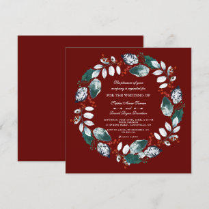 Invitation Wreath d'hiver Whimsical Mariage de Bourgogne