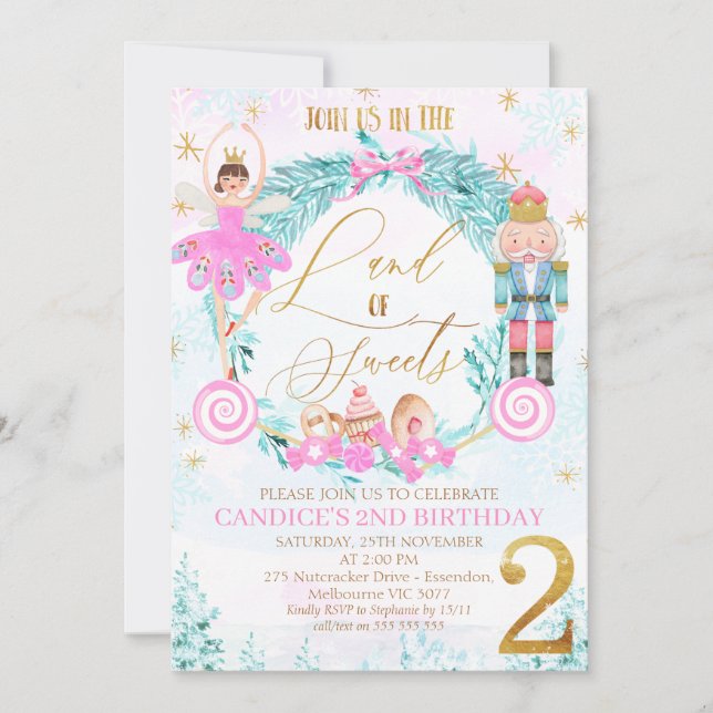 Invitation Wreath Nutcracker land de Sweets 2e anniversaire (Devant)