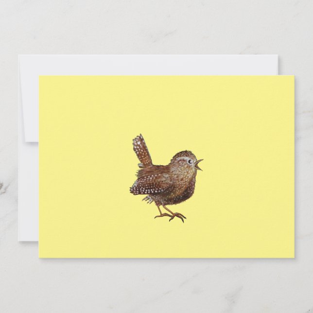 Invitation Wren Bird (Troglodytes Troglodytes) chantant (Devant)