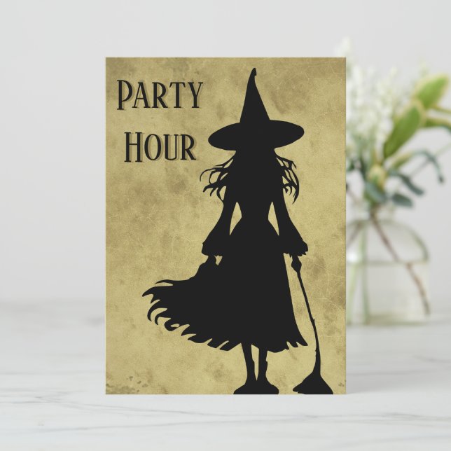 Invitation Wtichy Halloween Party (Debout devant)
