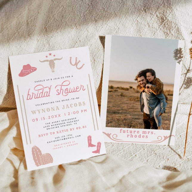 Invitation WYONONA Blush Cowgirl Dernière Fête des mariées de (Créateur téléchargé)