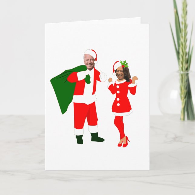 Invitation xmas joe biden père Noël kamala harris (Devant)