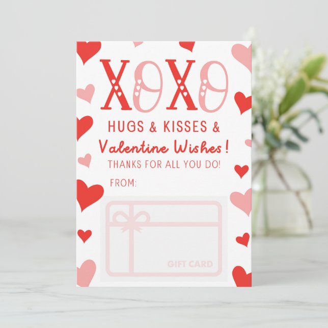 Invitation XOXO Embrasse Baisers Valentine Vois Porte-Cartes  (Debout devant)