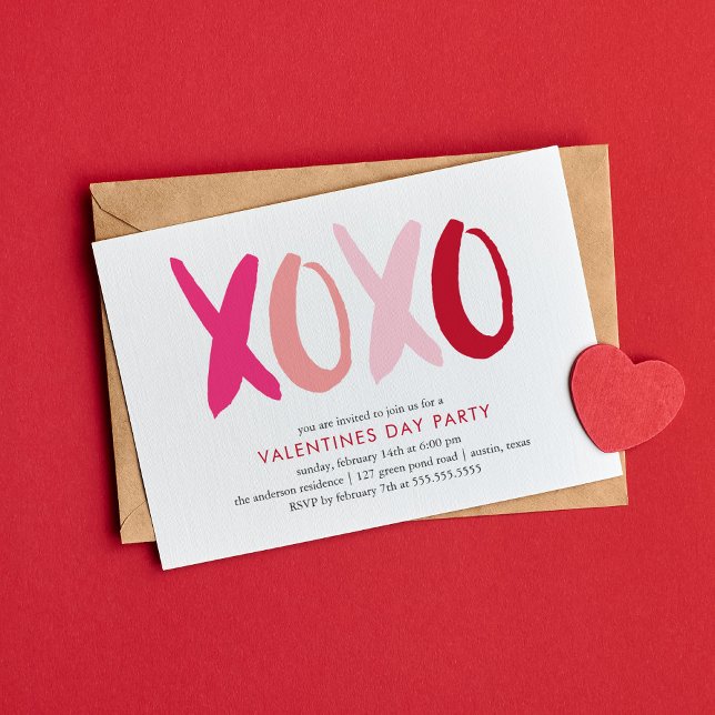 Invitation "XOXO" Saint Valentin (Créateur téléchargé)