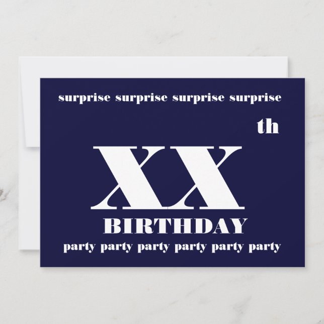Invitation xxe SURPRISE Modèle d'invitation à la fête d'anniv (Devant)