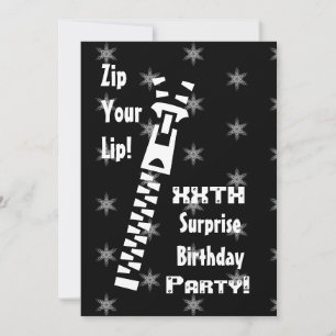Invitation xxe SURPRISE Parti d'anniversaire noir et blanc SB