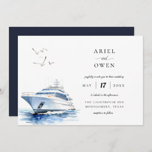 Invitation Yacht de luxe Nautique Mariage à thème