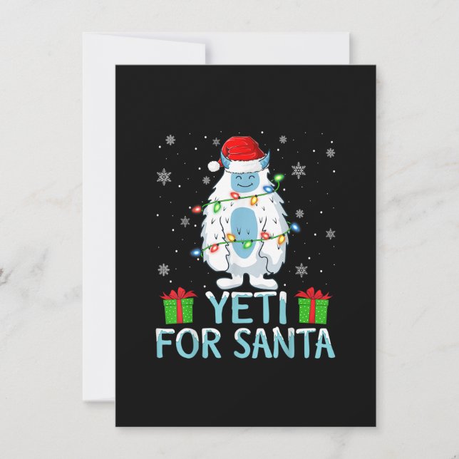 Invitation Yati Pour Père Noël Les Lumières De Noël Yeti (Devant)