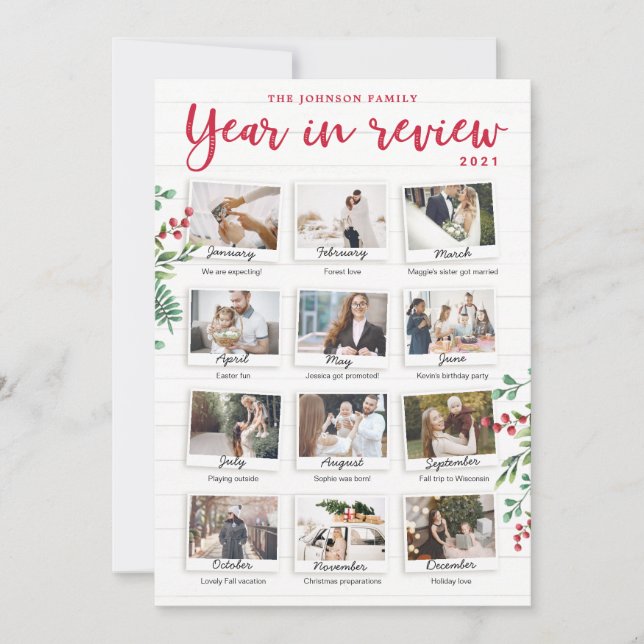 Invitation Year dans Review Christmas Card Monthly Photos (Devant)