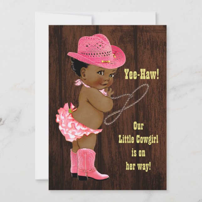 Invitation Yee-Baie d'aubépine ! Baby shower rustique de (Devant)