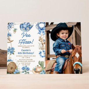 Invitation Yee Haw ! Fête d'anniversaire Western Cowboy Rodeo