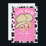 Invitation Yee Haw Pink Cowgirl Rodéo de disco 30e anniversai<br><div class="desc">Réunissez vos cow-boys et vos cowgirls pour une fête d'anniversaire sur le thème de l'Occident. Un cowboy moderne starry casquette et boule disco personnalisable invitation d'anniversaire pour n'importe quel âge en rose.</div>