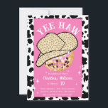 Invitation Yee Haw Pink Cowgirl Rodéo de disco 30e anniversai<br><div class="desc">Réunissez vos cow-boys et vos cowgirls pour une fête d'anniversaire sur le thème de l'Occident. Un cowboy moderne starry casquette et boule disco personnalisable invitation d'anniversaire pour n'importe quel âge en rose.</div>