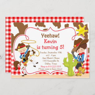 Invitation Yeehaw Cowboy Western Anniversaire Party