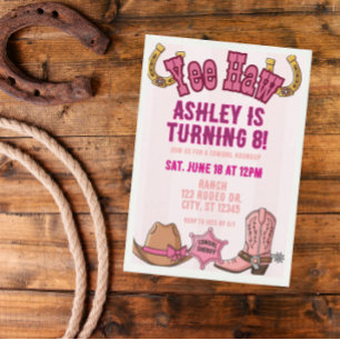 Invitation YEEHAW cowgirl rafdup fête d'anniversaire Invitati