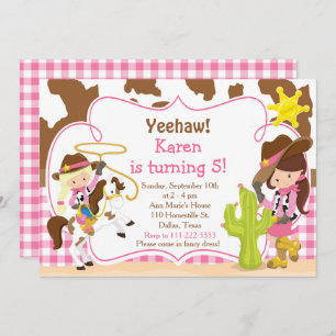 Invitation Yeehaw Cowgirl Western fête d'anniversaire