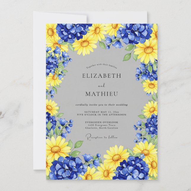 Invitation Yellow Blissful Country Wedding (Devant)
