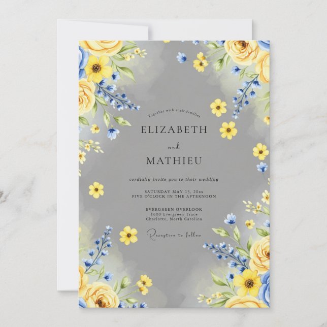 Invitation Yellow Joyful Spring Wedding (Devant)