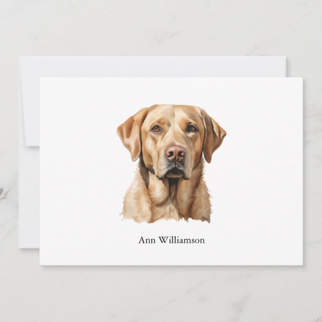 Invitation Yellow Labrador Retriever Note Card (Devant)