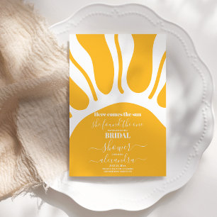 Invitation Yellow Retro voici la Fête des mariées du soleil