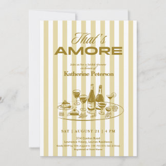 Invitation Yellow Stripes That's Amore Bridal Shower