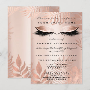 Invitation Yeux de palme rose vifCuivre brillant 16e mariée