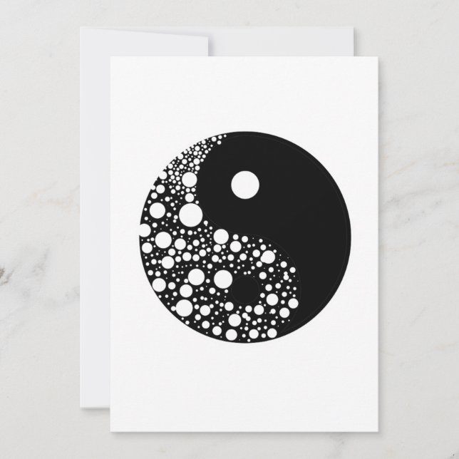 Invitation Yin Yang Cercles Noir Et Blanc Harmonie Zen Cadeau (Devant)