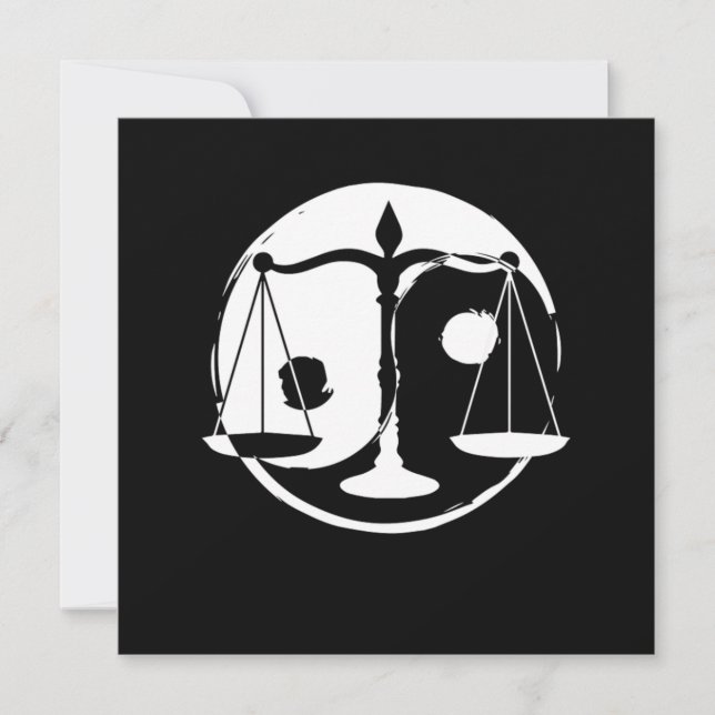 Invitation Yin Yang Harmony Lawyer Libra Zodiac Sign Zen Cade (Devant)