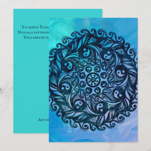 Invitation Yin Yang Mandala Nature Florale Fleur Mandalas