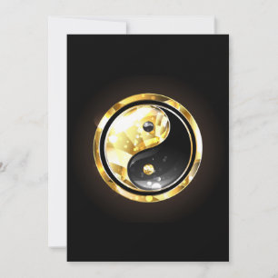 Invitation Yin Yang or sur noir