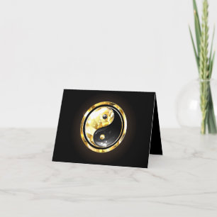 Invitation Yin Yang or sur noir