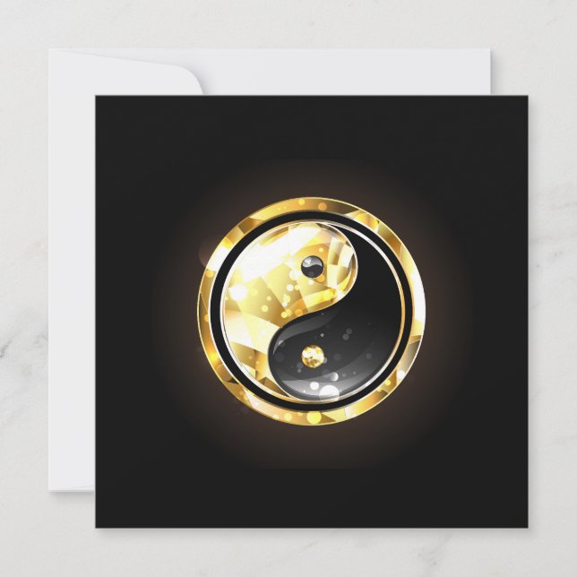 Invitation Yin Yang or sur noir (Devant)