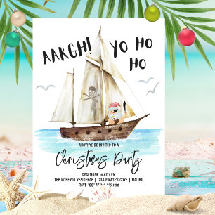 Invitation Yo Ho Ho Père Noël Pirate Noël