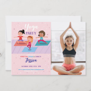 Invitation Yoga Anniversaire Filles Stretch Tumble Photo