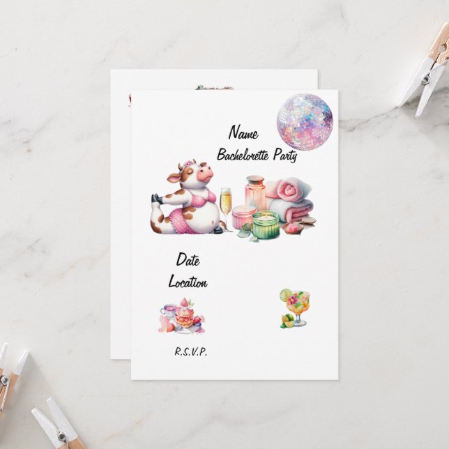 Invitation Yoga Bachelorette (Devant/Arrière en situation)