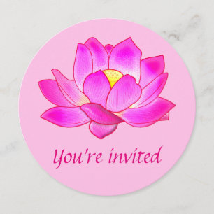 Invitation Yoga de fête d'anniversaire avec la fleur de Lotus
