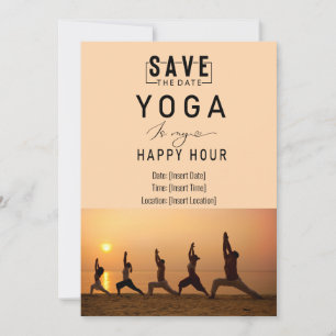 Invitation Yoga est mon happy hour Femme posant yoga