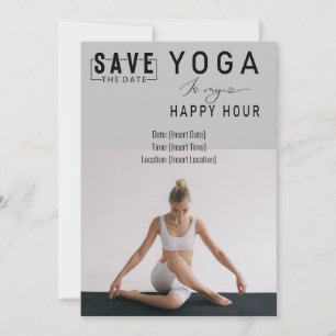 Invitation Yoga est mon happy hour Femme posant yoga