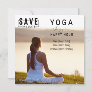 Invitation Yoga est mon happy hour Femme posant yoga
