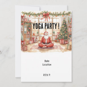 Invitation Yoga Noël Père Noël instructeur